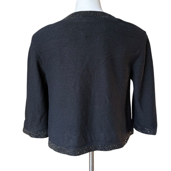 St. John Beaded Trim Black Jacket, Sz 8 - Picture 3 of 14